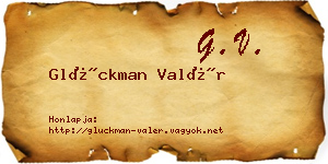 Glückman Valér névjegykártya